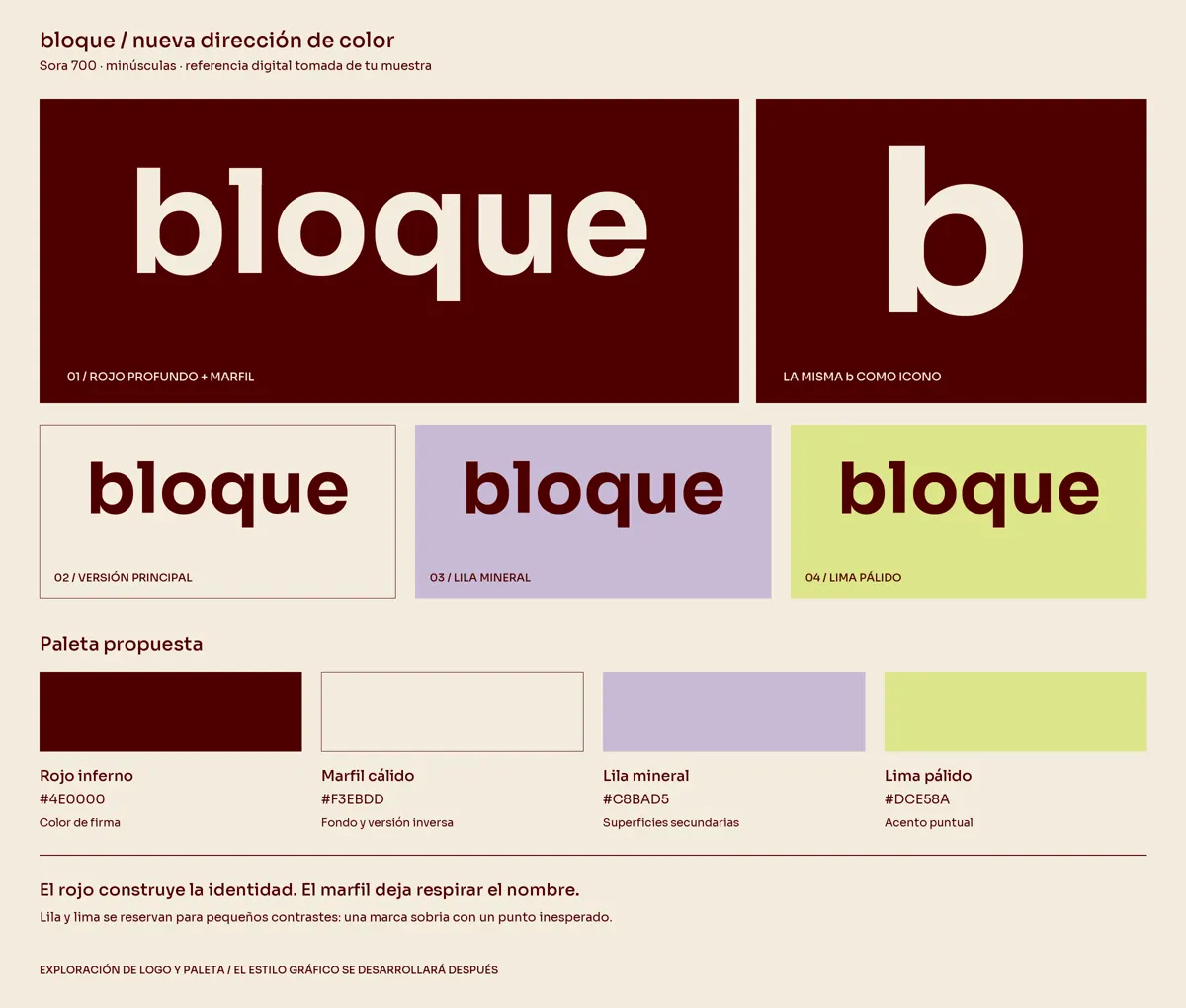 Logotipo de bloque y su paleta de color