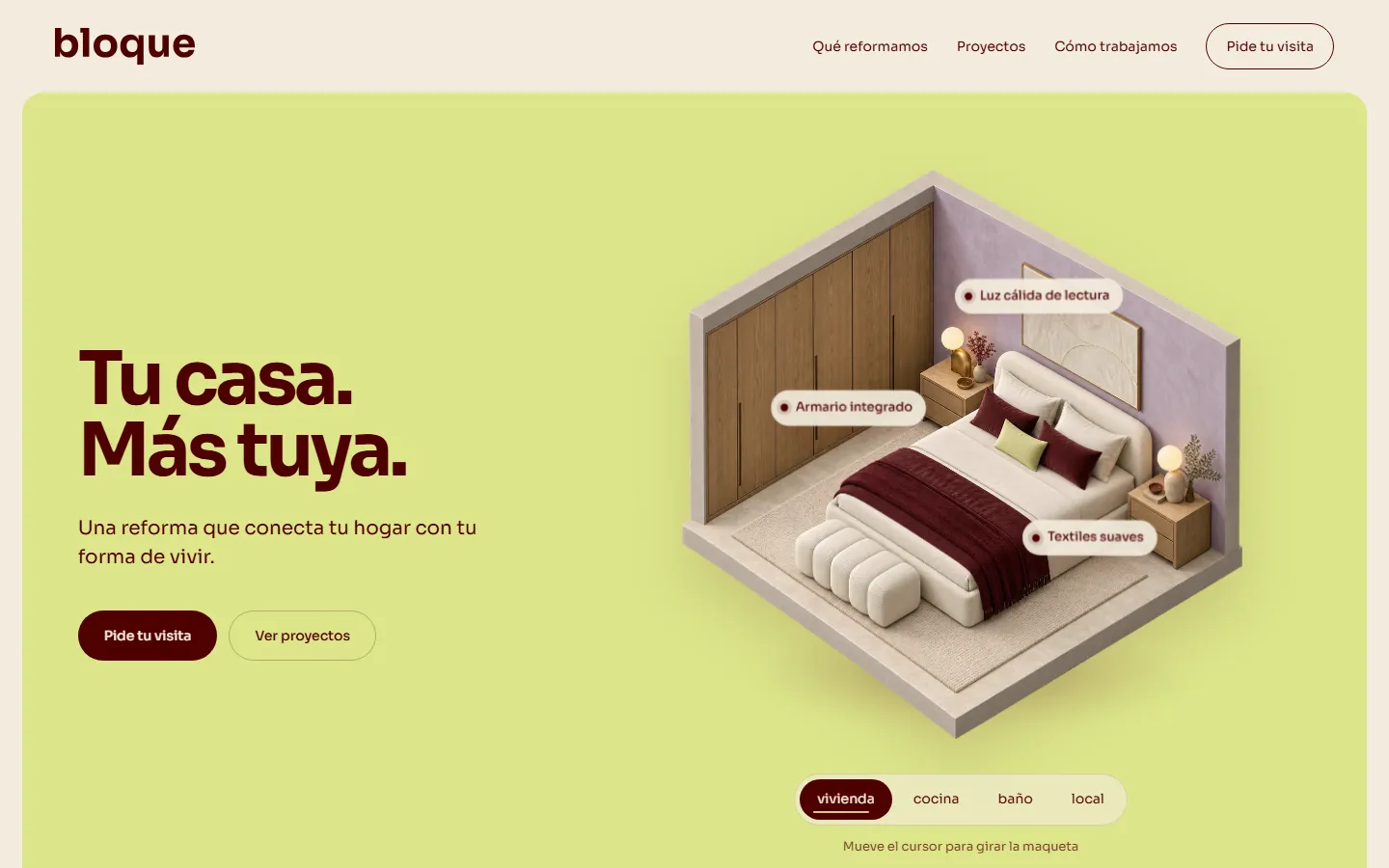 Web de Bloque reformas en el escritorio